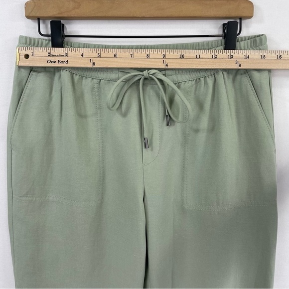 Banana Republic Pants Women Small Light Green Linen Pull On Elastic Waist Comfy - Picture 13 of 15